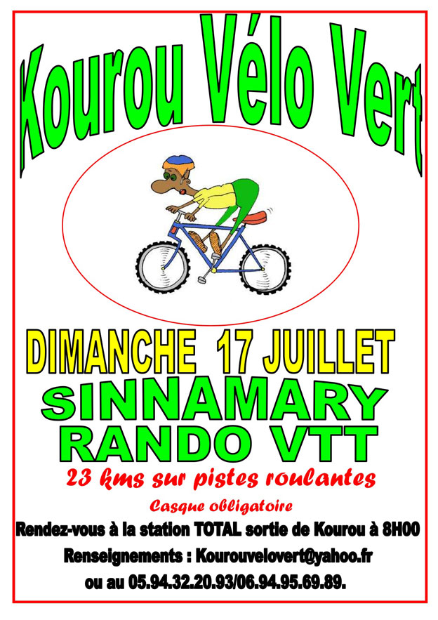 Affiche Kourou Vélo Vert - Rando du 17 Juillet 2011 Affiche Kourou Vélo Vert - Rando du 17 Juillet 2011