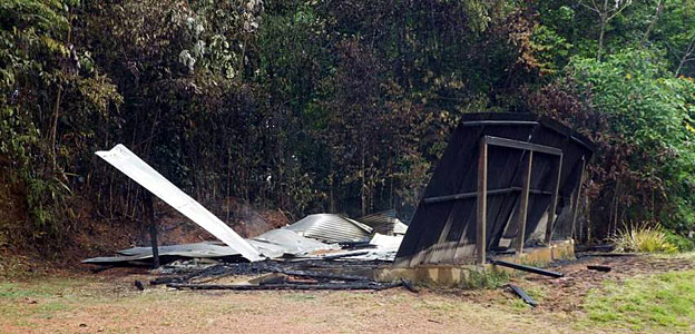 Le carbet Trésor après l'incendie