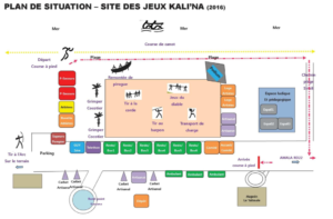 Ci-dessus, le plan de situation des Jeux Kali'na 2016 pour vous aidez à vous situer